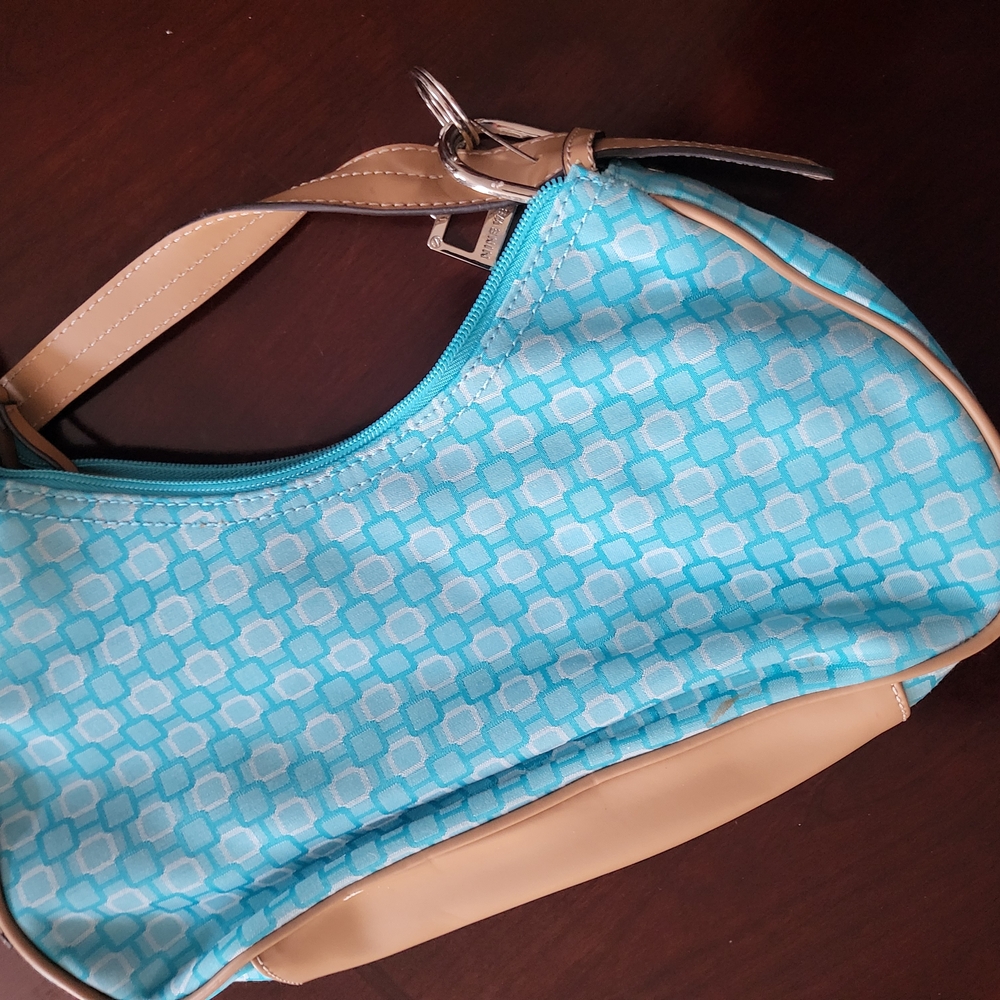 Nine West Blue and Tan Shoulder Bag